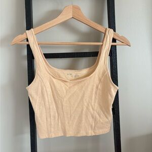 aerie Light Orange Scoop Neck Crop Tank
